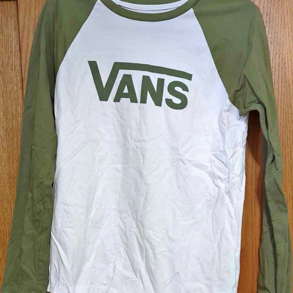 Vans White Tee with Gray Logo Print
